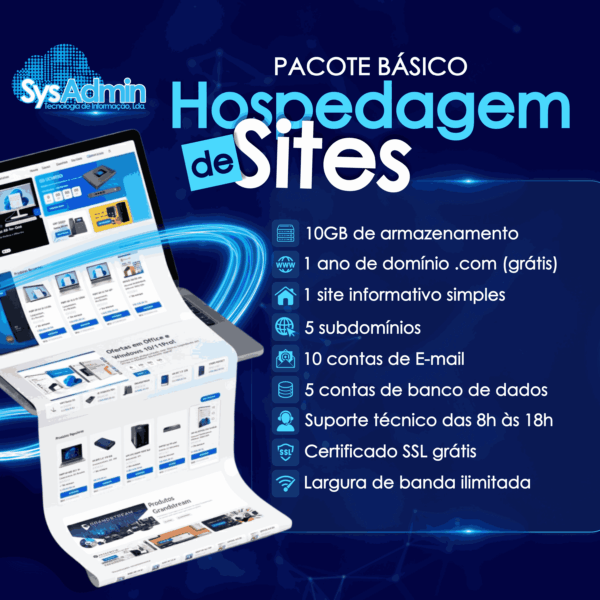 SITE BÁSICO & HOSPEDAGEM DE E-MAIL