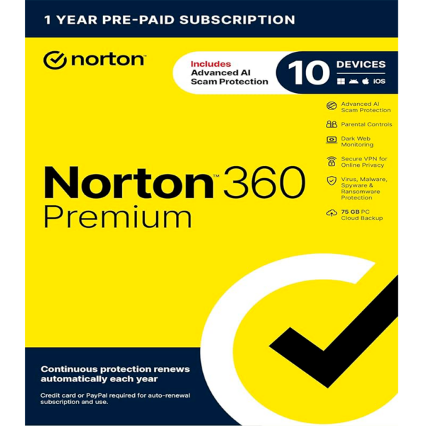 ANTIVIRUS NORTON PREMIUM - 1 USER 10 DEVICE
